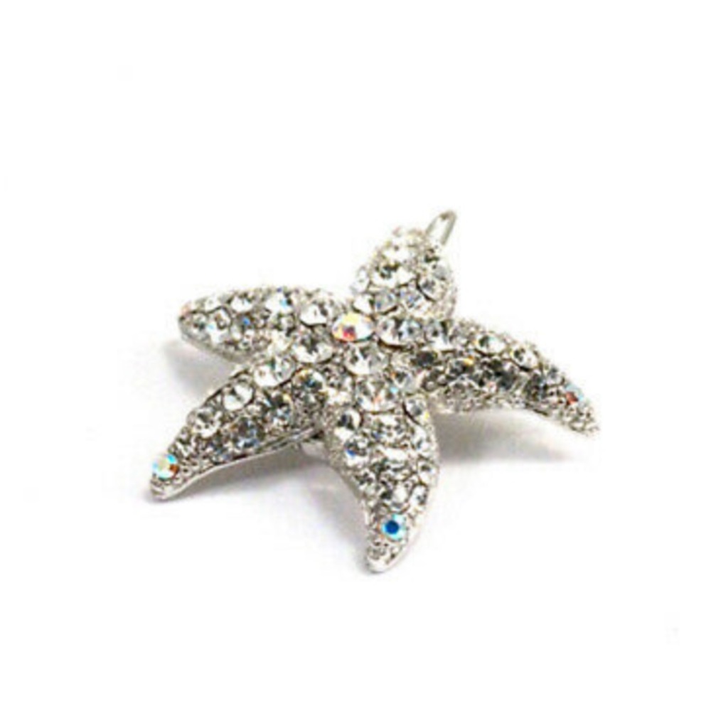 Starfish Swarovski jeweled barette